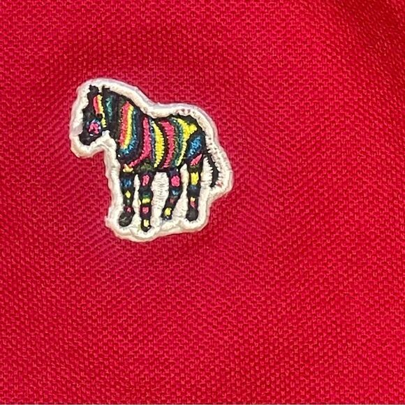 PS PAUL SMITH Zebra Logo Polo Shirt medium on Fuschia - Picture 8 of 12
